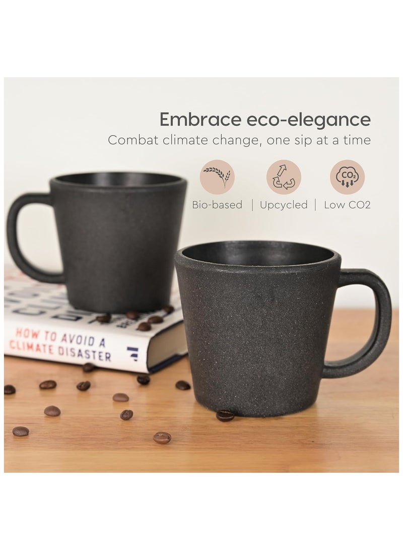 FRENVI Earth-Friendly Majestic Coffee Mug 375 ml| Made with Rice Husk & Bamboo Fibers| Charcoal Black - Image 3