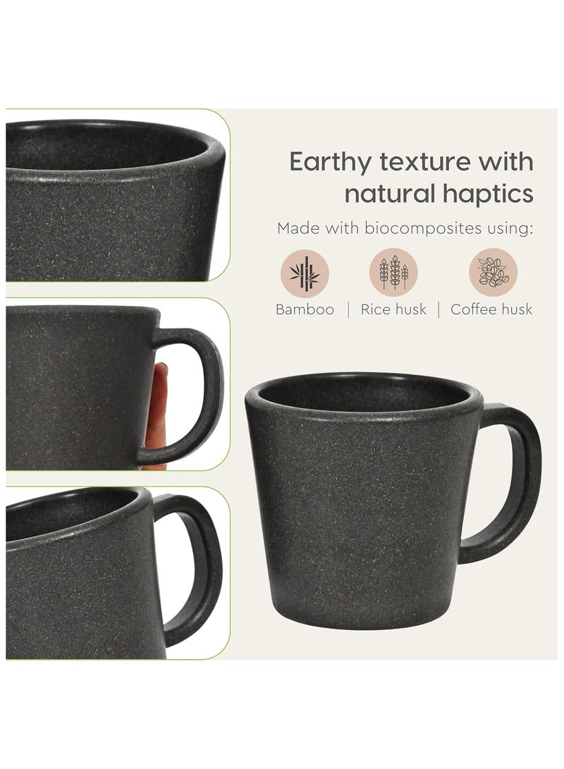 FRENVI Earth-Friendly Majestic Coffee Mug 375 ml| Made with Rice Husk & Bamboo Fibers| Charcoal Black - Image 5