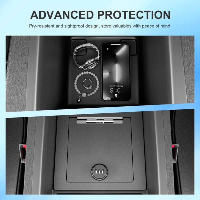 SZYANG Center Console Safe Organizer Compatible with 2023-2026 Honda Pilot Lock Box Console Safe Vault Center Console Manager Replacement for 2023-2026 Honda Pilot Accessories - Image 3
