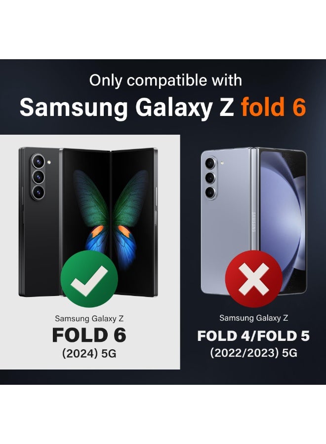 Upgraded for Samsung Galaxy Z Fold 6 Case [Compatible with Magsafe], [Built-in Kickstand & Screen Protector & Hinge Protection] Shockproof Phone Case for Z Fold6 with S Pen Slot, Privacy Black