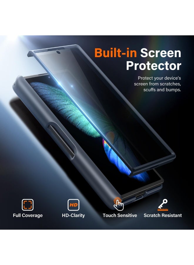 Upgraded for Samsung Galaxy Z Fold 6 Case [Compatible with Magsafe], [Built-in Kickstand & Screen Protector & Hinge Protection] Shockproof Phone Case for Z Fold6 with S Pen Slot, Privacy Black