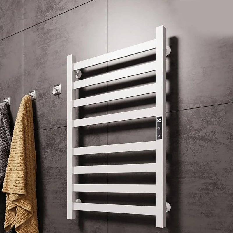 Heated Towel Rack Adjustable Temperature Timer Wall Mounted Aluminum Alloy Towel Warmer US Plug - Image 3