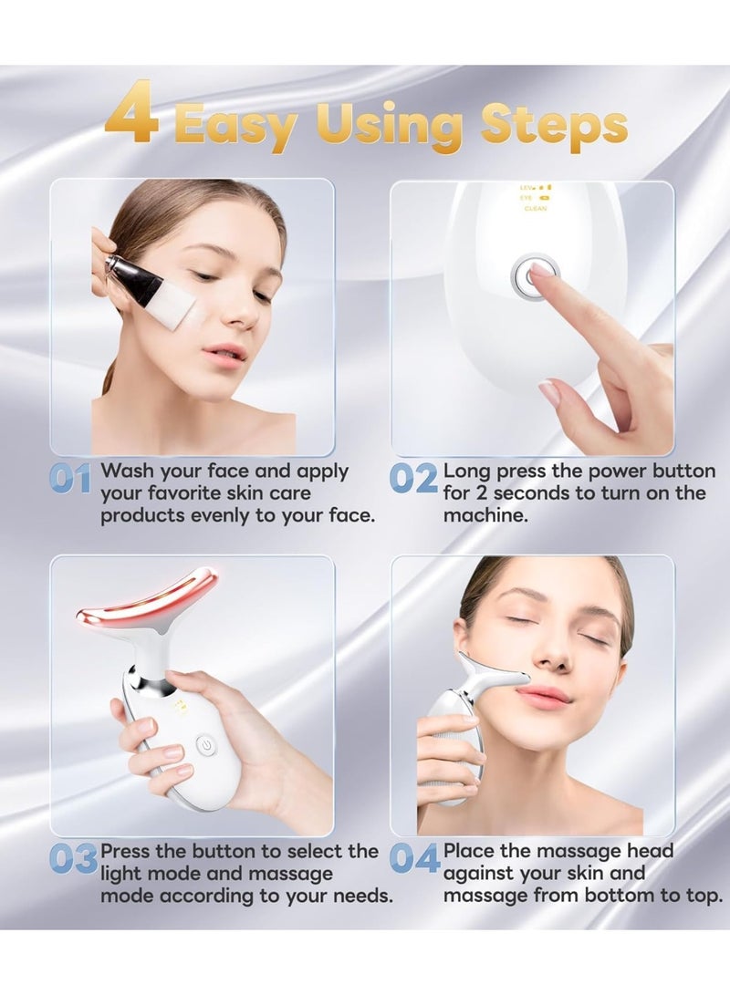 جهاز مساج للوجه والرقبة، أداة لنحت الوجه تعمل بـ 7 ألوان من العلاج بالضوء الأحمر ومناسبة للعناية ببشرة الوجه والرقبة - Image 3