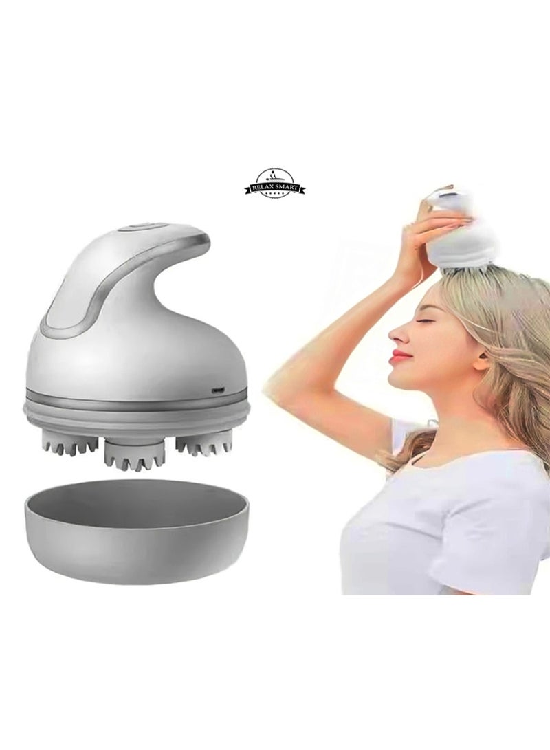 Relax Smart Electric Scalp Massager with Heating – 88 Kneading Nodes for Deep Scalp Cleansing, Stress Relief, and Hair Growth – 3 Speeds, 2 Interchangeable Massage Heads, Portable Handheld Body & Head Massager - Image 1