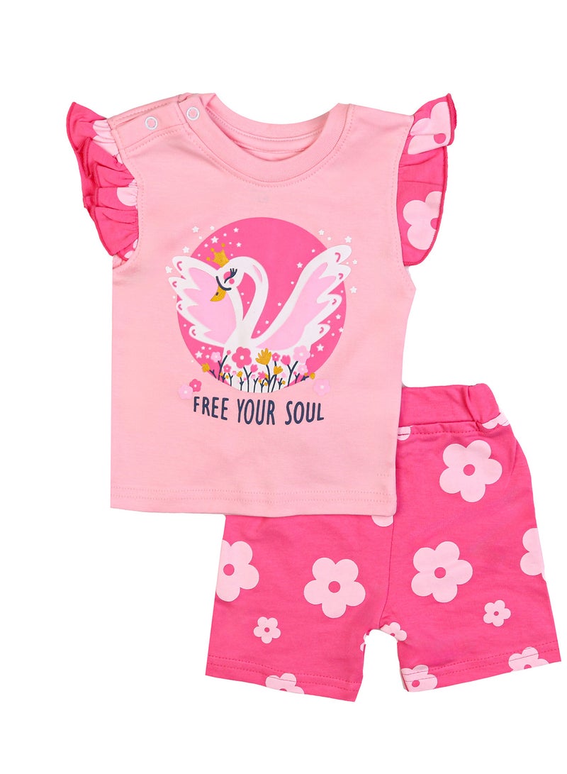 Zercon Summer Pajama Set for Newborn Baby Girls - Summer Set for Newborn Girls - Image 1