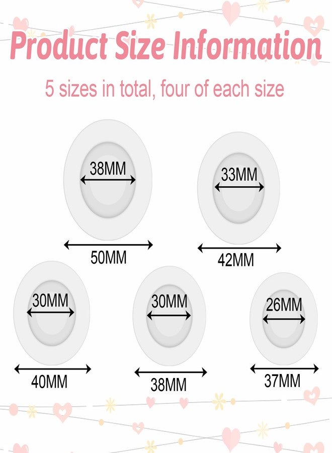 Psiriol 20 Pieces Piggy Bank Stopper, White Silicone Savings Box Bottom Plug, Replacement Saving Box Plug Hole Cover for Coin Jar Accessories 37mm, 38mm, 40mm, 42mm, 50mm - Image 2