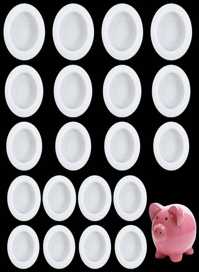 Psiriol 20 Pieces Piggy Bank Stopper, White Silicone Savings Box Bottom Plug, Replacement Saving Box Plug Hole Cover for Coin Jar Accessories 37mm, 38mm, 40mm, 42mm, 50mm - Image 1
