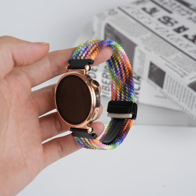S-TOP For Garmin Vivomove 3S 18mm Magnetic Buckle Braided Watch Band(Colorful) - Image 3