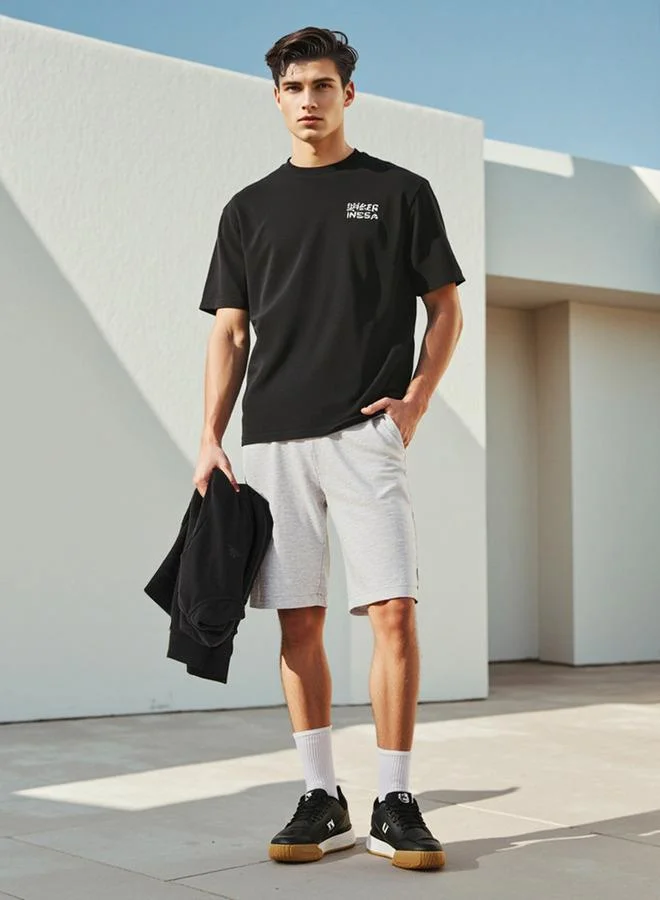 كابا تيشيرت كابا بطبعة جرافيك ورقبة دائرية