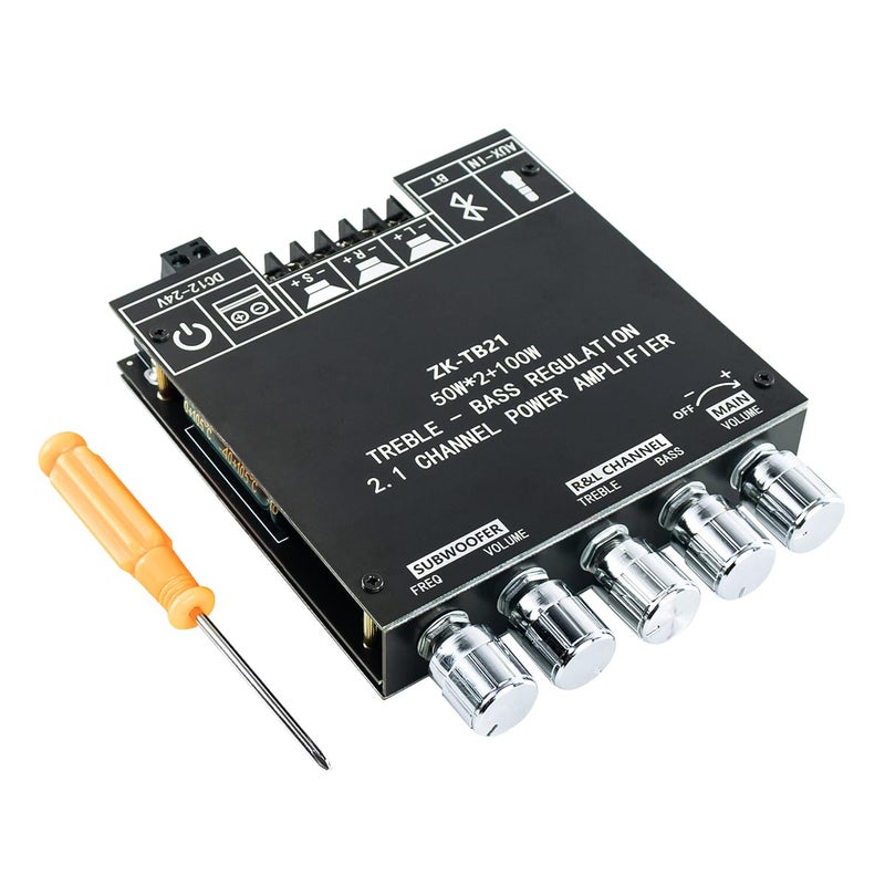 Hosyond ZK-TB21 مضخم صوت سوب ووفر 2.1 قناة بقدرة 50W+50W+100W مع بلوتوث 5.0 لوحة مضخم TPA3116D2 تحكم في الترددات العالية والمنخفضة ستيريو صوت رقمي للمنزل مسرح DIY مكبرات الصوت - Image 1