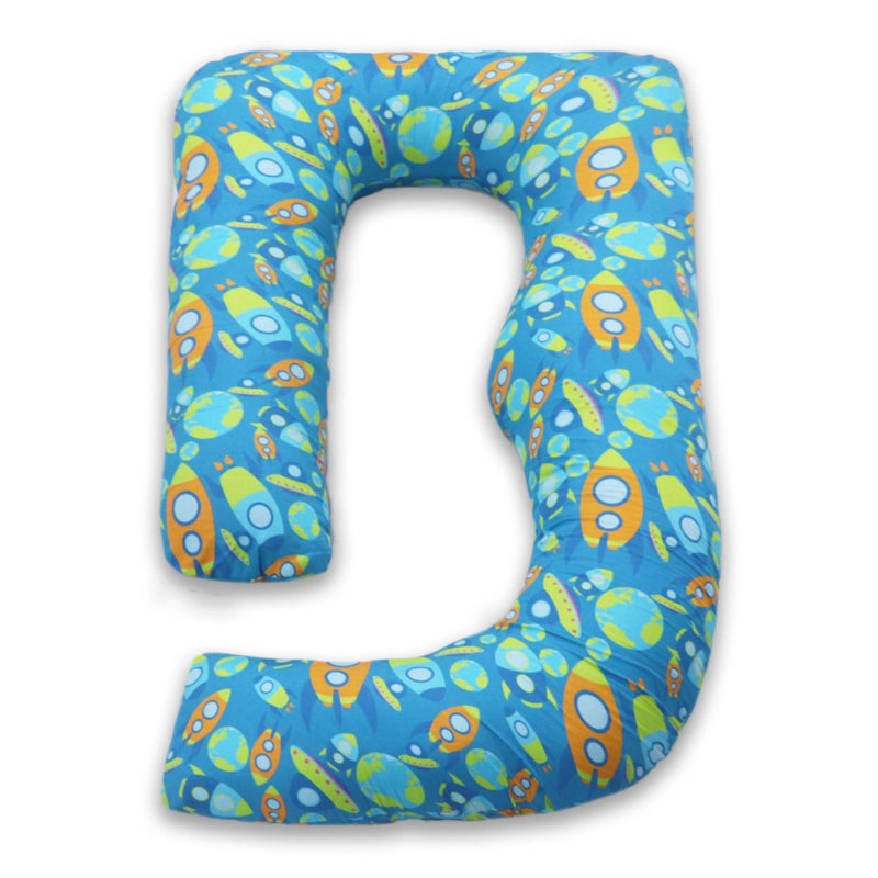 COOZLY G Shape Belly Back Pregnancy Pillow | G Shape Maternity Pillow with 100% Cotton Removable Covers | G Pregnancy Sleeping Pillow (Astro) - Image 5