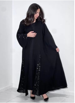 Generic Black Embroidered  Abaya with Elegant Detailing & Wide Flowing Cut | Sophisticated Design for Formal and Everyday Wear | Premium Fabric & Multiple Sizes Available  - Image 3