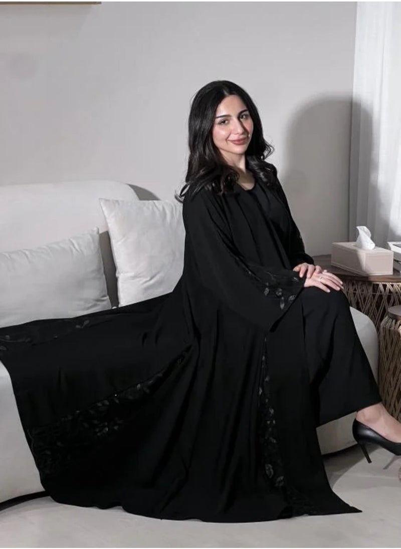 Generic - Black Embroidered  Abaya with Elegant Detailing & Wide Flowing Cut | Sophisticated Design for Formal and Everyday Wear | Premium Fabric & Multiple Sizes Available - Image 1