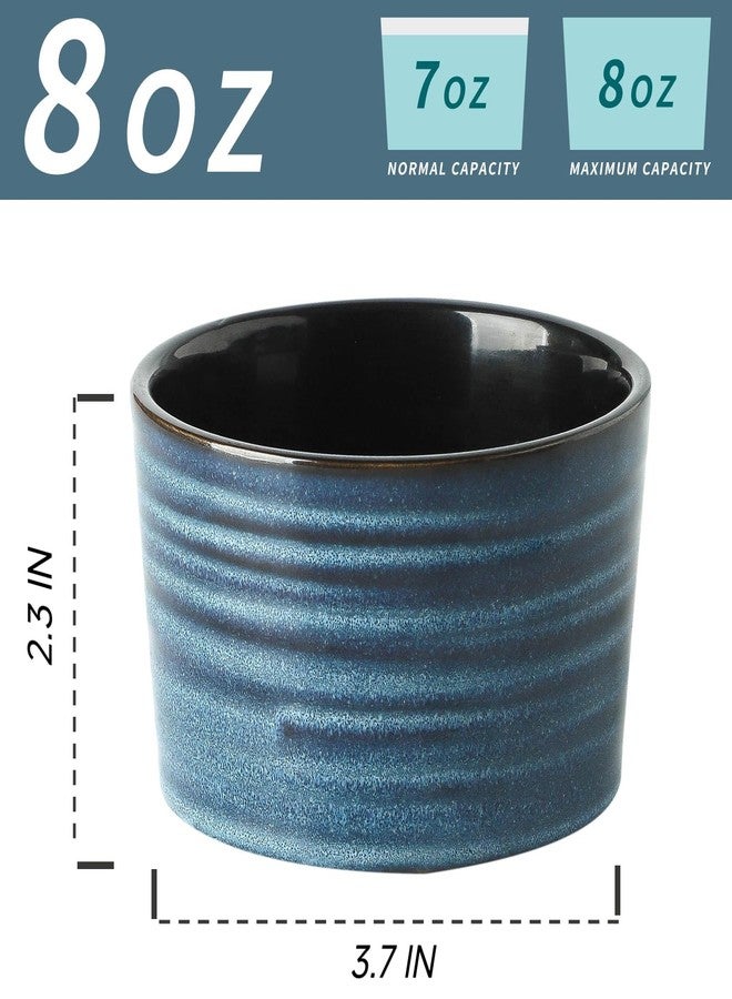 Hasense Ramekins 8 oz Oven Safe for Creme Brulee, Ceramic Souffle Dish with Reactive Glaze for Baking, Porcelain Pudding Custard Cups Set of 6 for Dip Sauce Yogurt Dessert and Ice Cream, Blue - Image 3
