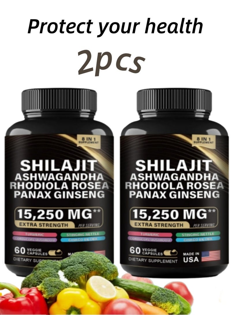 Shilajit RX 2 Bottle Herbal Energy Matrix | 9000MG Himalayan Shilajit + Sixfold Extracts, New Experience of Revitalizing Body and Mind（Packaging may vary） - Image 1