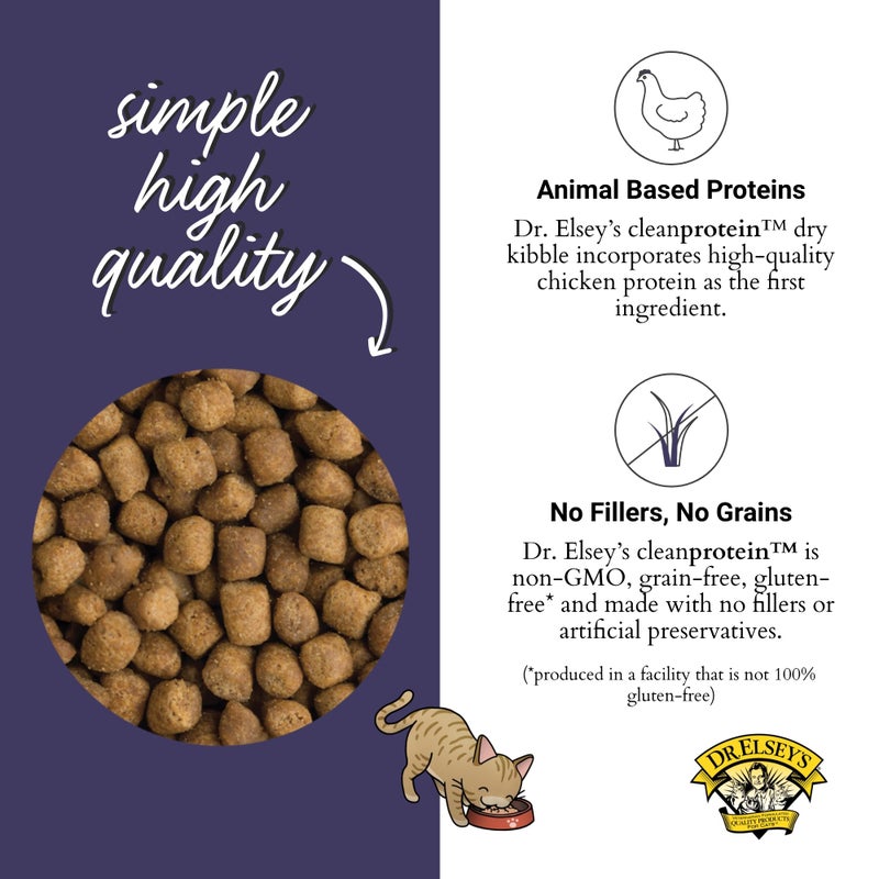 Dr. Elsey's Cleanprotein Grain Free High Protein, Low Carb Dry Cat Food, Chicken, 2lb , Pack of 1(Packaging May Vary) - Image 3