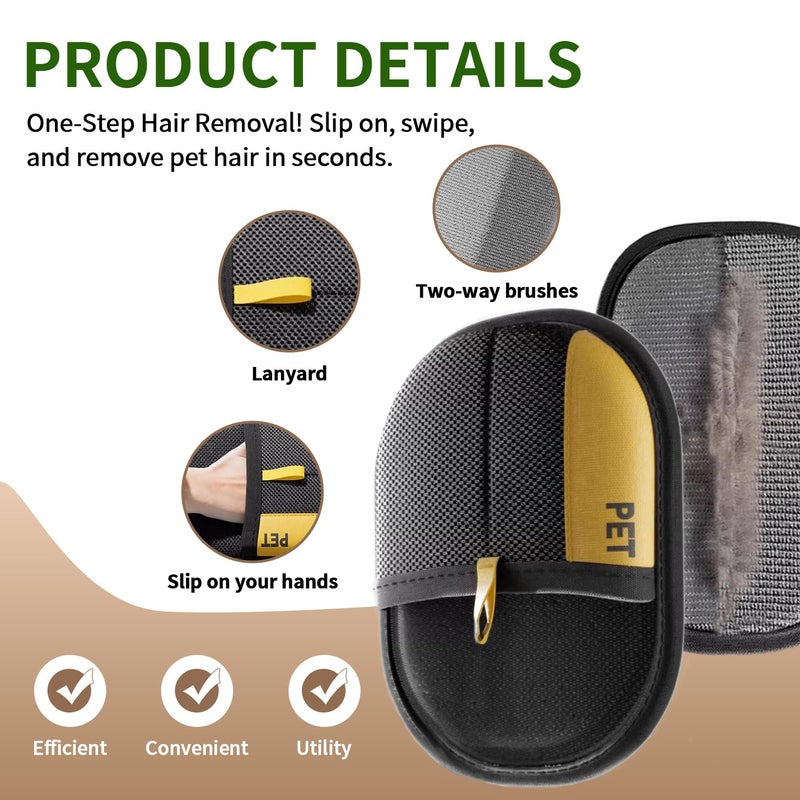 Pet Hair Remover Glove - Reusable Lint & Fur Removal Brush for Furniture, Upholstery, Bedding, and Clothing - Image 3