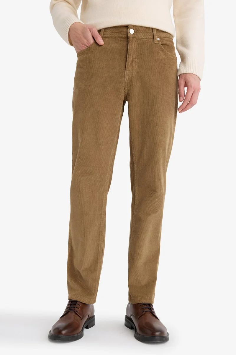 Defacto  Regular Fit Velvet Trousers for Men | Best Price UAE