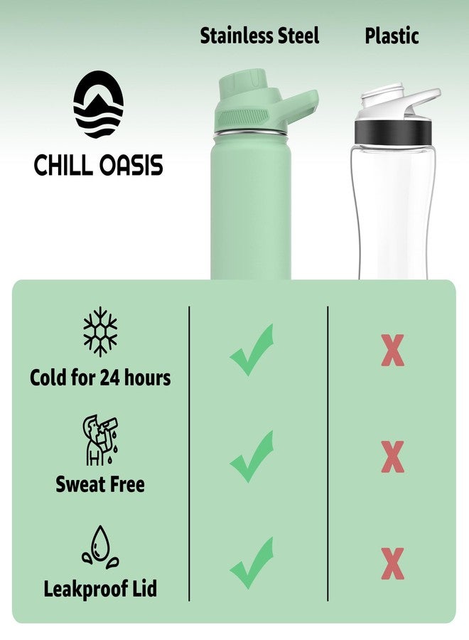 Chill Oasis Water Bottle | Compatible With Popular Flavor Cartridges | BPA Free, Leak Proof, Double-Walled Vacuum Insulated Stainless Steel, and Dishwasher Safe | Cold for 24 Hours - Image 4