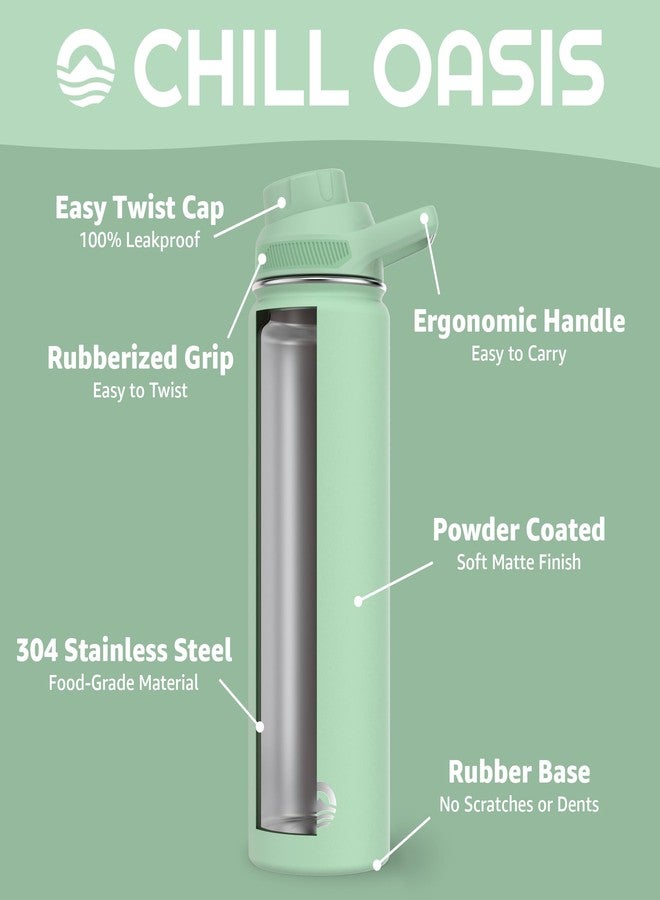 Chill Oasis Water Bottle | Compatible With Popular Flavor Cartridges | BPA Free, Leak Proof, Double-Walled Vacuum Insulated Stainless Steel, and Dishwasher Safe | Cold for 24 Hours - Image 3
