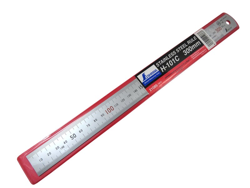 Shinwa H101-C 300 mm Rigid "Zero Glare" Metric Machinist Ruler/Rule Scale .5 mm & mm Markings - Image 3
