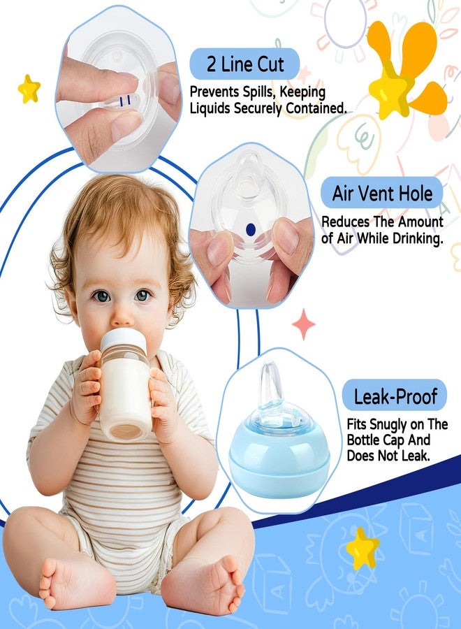 CRAZYTHUR Sippy Spout Nipples(6 Pack), Compatible with Philips Avent Natural Bottles, My Grippy Spout & Natural Trainer Sippy Cup, 100% Food Grade Silicone Sippy Cup Nipples, 6m+, Leak-Proof, BPA-Free - Image 4