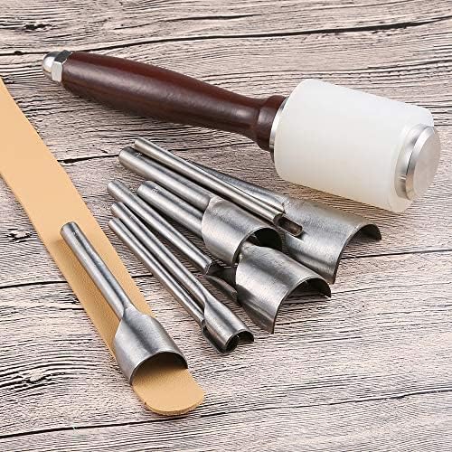 Caydo 8 Pieces Leather Tools Craft Half-Round Cutter Punch for Crafting Strap Belt, Wallet and Bag, 5-40 mm - Image 5