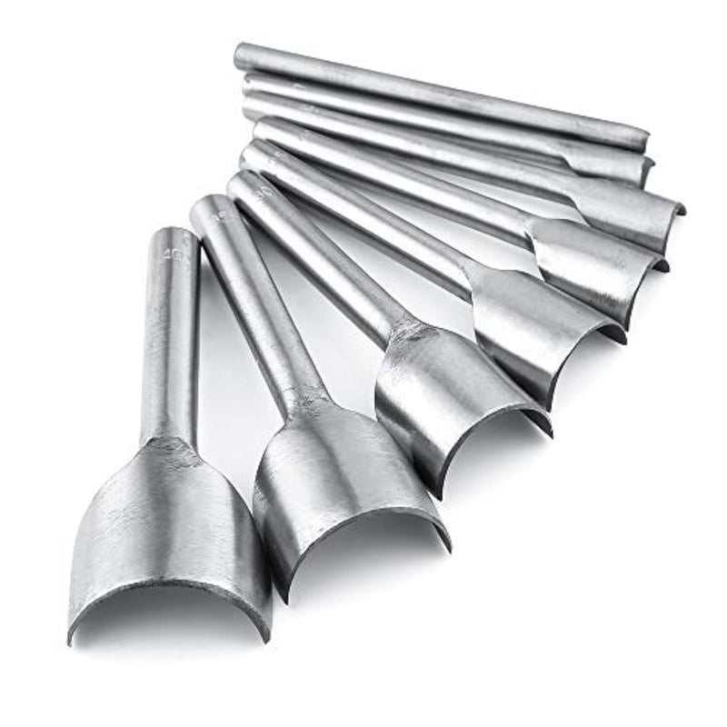 Caydo 8 Pieces Leather Tools Craft Half-Round Cutter Punch for Crafting Strap Belt, Wallet and Bag, 5-40 mm - Image 1