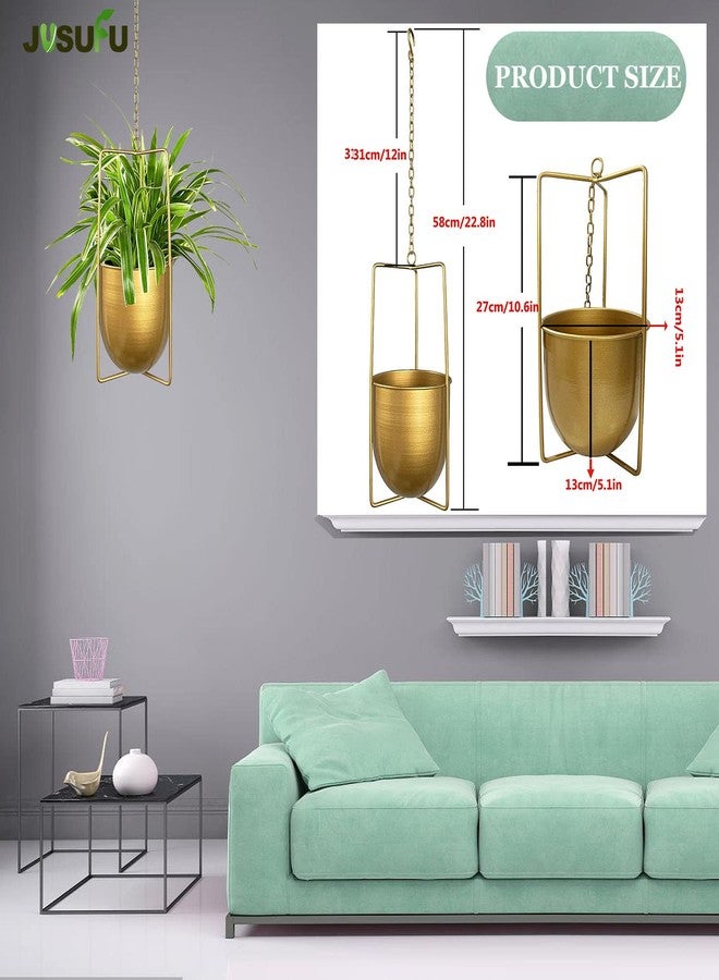 JUSUFU Metal Plant Hanger,Hanging Planters Indoor Hanging Flower Pots (Gold)… - Image 5