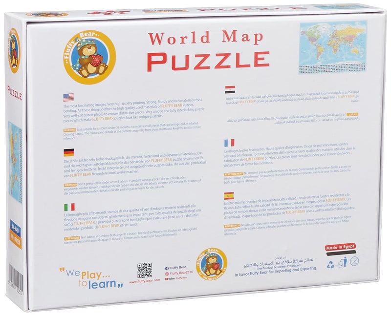 Fluffy Bear World Map - 1000 Pieces - Image 2