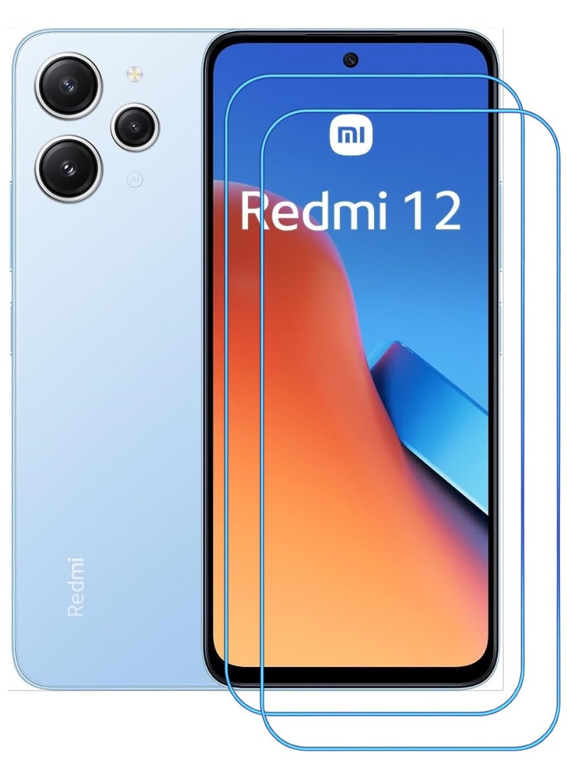 ACLIX 2 Pieces Antistatic ESD Dustproof Premium Quality High Definition Clear Tempered Glass Screen Protector Designed For Xiaomi Redmi 12 - Image 1