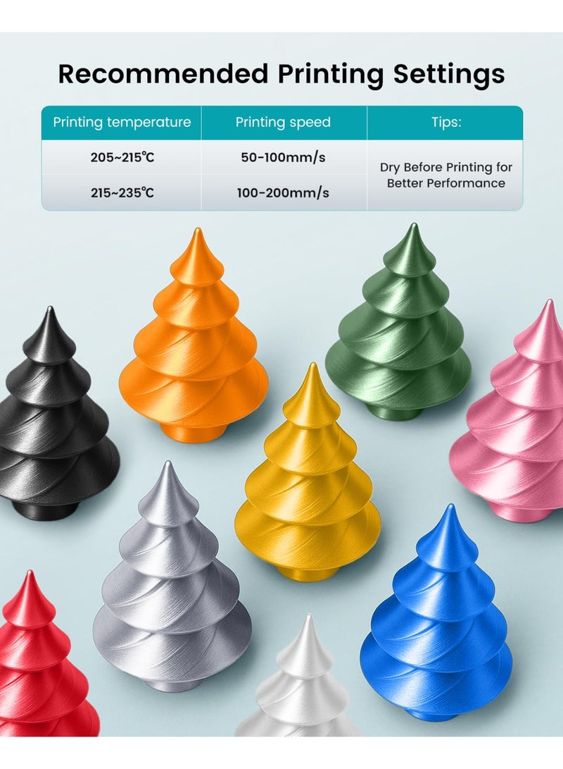 SUNLU 3D Printer Silk Filament,Shiny Silk PLA+ Filament 1.75mm, Smooth Silky Surface, Great Easy to Print for 3D Printers, Dimensional Accuracy +/- 0.02mm, Silk Silver 1KG - Image 2