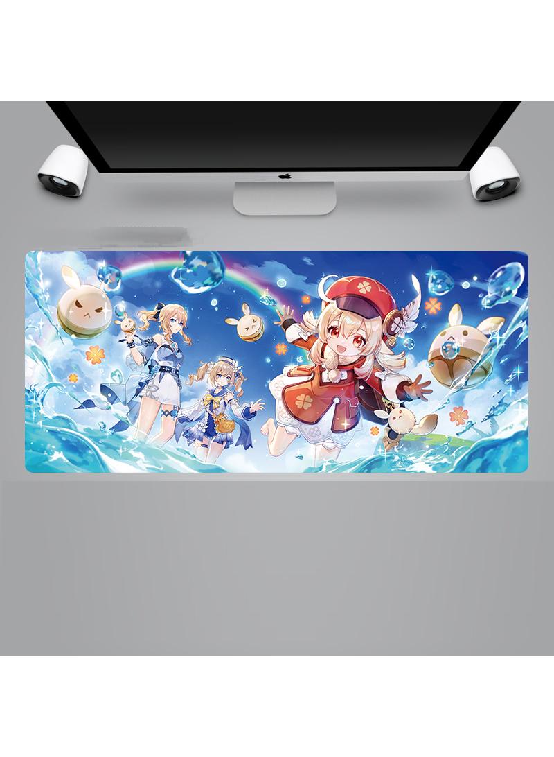 إسكدنيا جينشين أنيمي لعبة ماوس وسادة وسادة طاولة كبيرة تطول خياطة حافة وسادة الفأرة وسادة الفأرة طويلة ومنصات الفأرة المضادة للانزلاق المطاط قاعدة وسادة الفأرة 900x400x4mm - Image 1