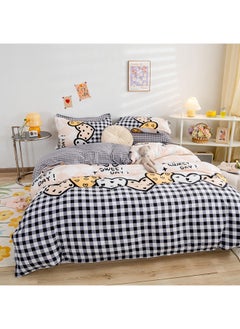 Sharpdo Sharpdo 4-Pieces Bed Sheet Set Polyester Soft Quilt Cover With 1Quilt Cover 150*200cm 1 Flat Sheet and 2 Pillowcases  - Image 2