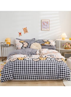 Sharpdo Sharpdo 4-Pieces Bed Sheet Set Polyester Soft Quilt Cover With 1Quilt Cover 150*200cm 1 Flat Sheet and 2 Pillowcases  - Image 1