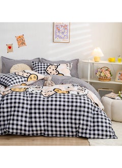 Sharpdo Sharpdo 4-Pieces Bed Sheet Set Polyester Soft Quilt Cover With 1Quilt Cover 150*200cm 1 Flat Sheet and 2 Pillowcases  - Image 3
