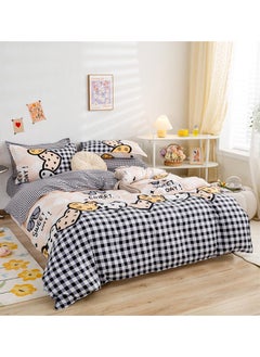 Sharpdo Sharpdo 4-Pieces Bed Sheet Set Polyester Soft Quilt Cover With 1Quilt Cover 150*200cm 1 Flat Sheet and 2 Pillowcases  - Image 4