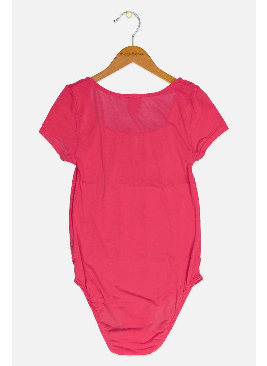RIVER ISLAND Kids Girl Solid Bodysuit, Dark Pink  - Image 2