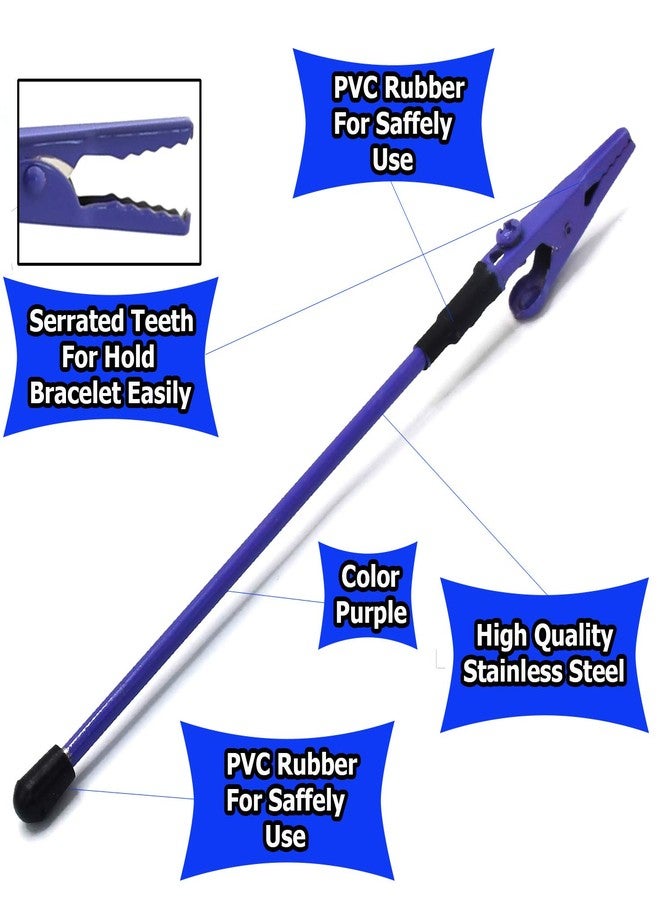 GS Online Purple Bracelet Tool Jewelry Helper- Bracelet Fastener Helper with Watch Clasps & Zipper Pull. Easy Fastener Bracelet Holder by G.S Online Store - Image 3