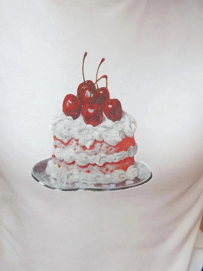 هيكاب تيشيرت قصير قطن % بقصة عادية وياقة دائرية مطبوع