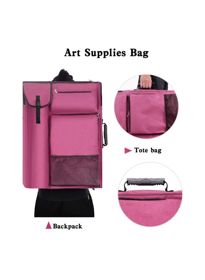TreochtFUN Art Portfolio Case,Art Portfolio Bag 18 x 24, Artist Backpack for supplies/Artwork/Drawing Sketching Painting(pink) - Image 2