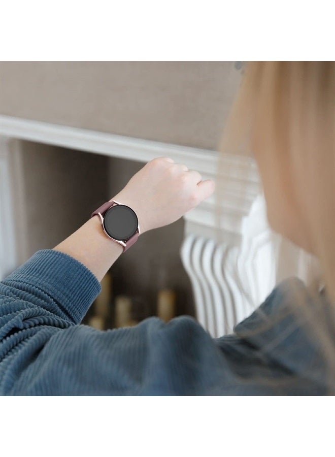 Meliya 4 Pack Watch Bands, 20mm 22mm Quick Release Soft Silicone Replacement Watch Strap for Women Men (22mm, Black+Starlight+Smoke Purple+Milk Tea)