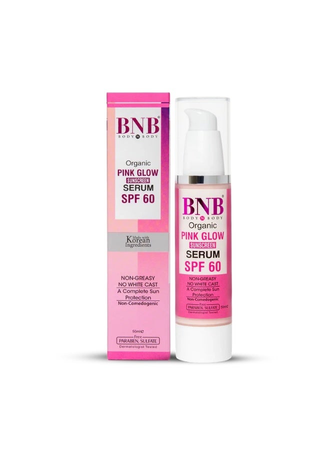 BNB Pink Glow Sunscreen Serum SPF 60 – Brightening & Hydrating Sun Protection for Face - Image 2