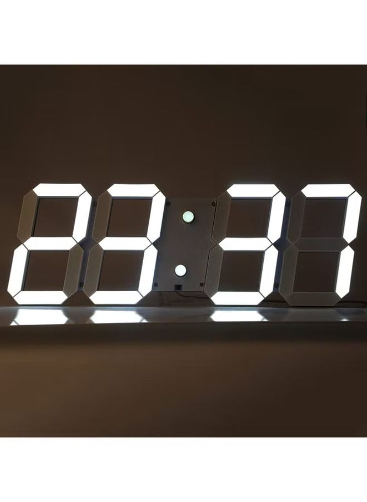 Dream Zone Remote Control Digital LED Wall Clock White 42x15centimeter