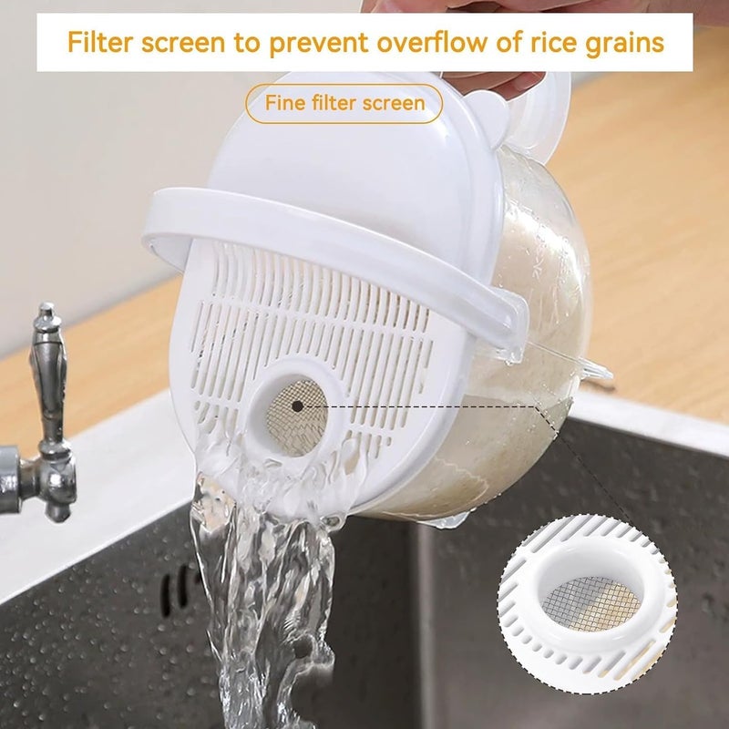 LASALE Rice Washing Bowl Rice Colander for Cereals Draining Rice Filtering Storage Washing Household tool - Image 2