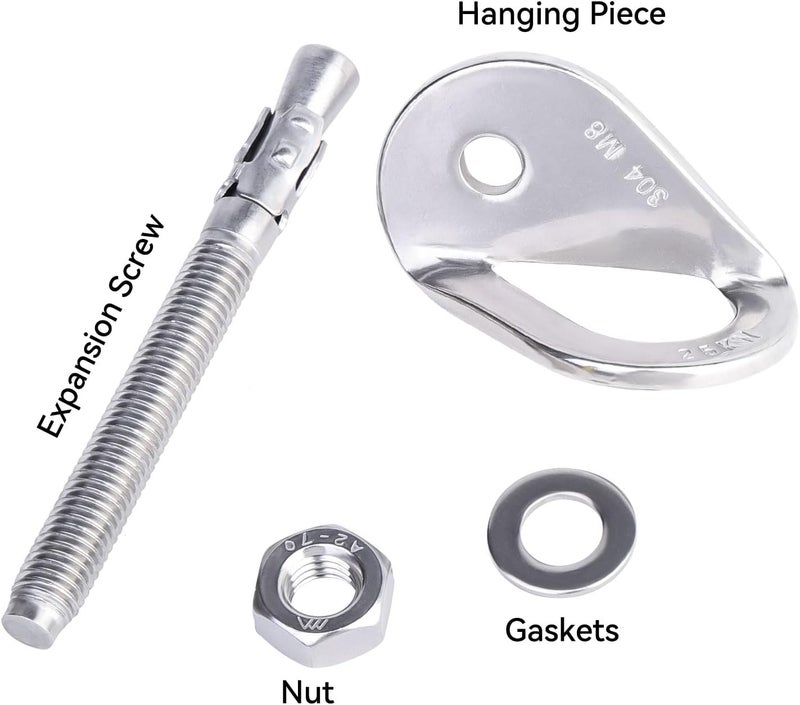 AOKWIT 25kN Climbing Bolt Hangers Anchors Stainless Steel Climbing Holds Anchor Bolt Heavy Duty Expansion Bolt Piton Tiedown for Rock Climbing Rappelling Hammock Gym Wall Aerial Work Caving Rescue - Image 2