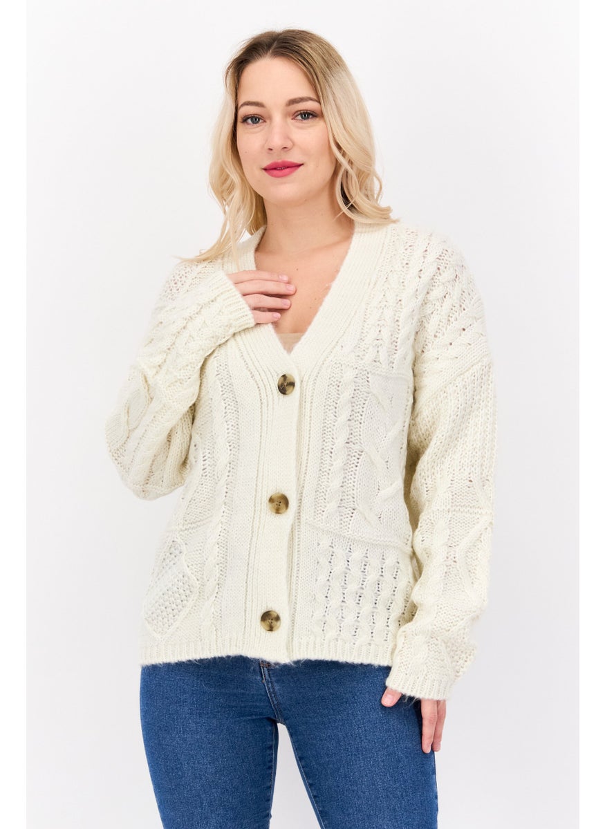 Women V Neck Textured Cardigans, Off White - pzsku/Z158C933AC0CEFC772602Z/45/_/1737642218/d2deb5e9-e468-423f-8221-8d0520faf294