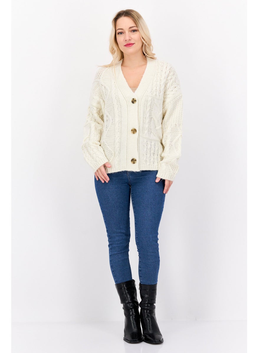 Women V Neck Textured Cardigans, Off White - pzsku/Z158C933AC0CEFC772602Z/45/_/1737642219/3aa83a73-c377-4c35-b695-e445df20915c