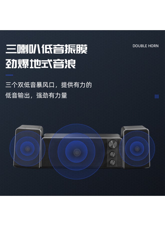 ELEGIANT مكبر صوت منزلي صغير جديد كمبيوتر لاسلكي بلوتوث سطح المكتب يو إس بي 2.1 للألعاب سلكي مع مضخم صوت سطح المكتب - Image 2