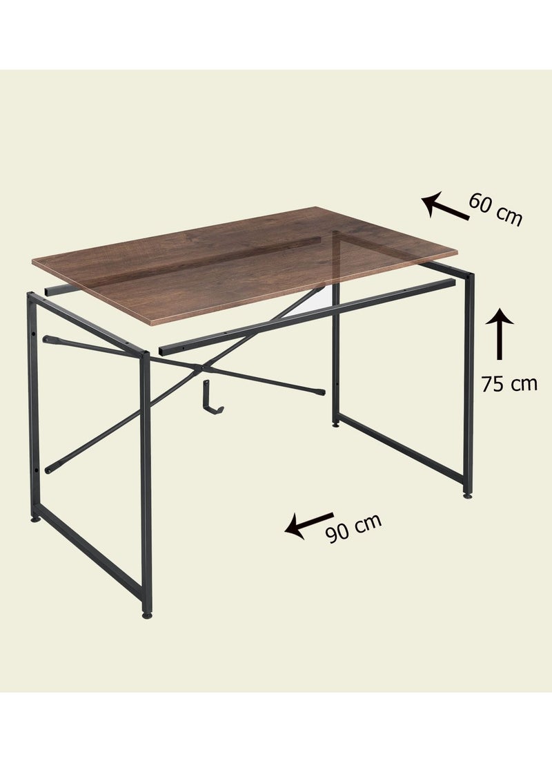 Home Gallery Wooden Brown Office Desk Modern Style 90 cm  - Image 3
